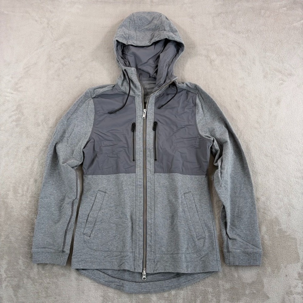 Lululemon Full Zip Dispatch Hoodie Men‎ Small Grey Athletic Running Pockets Gym